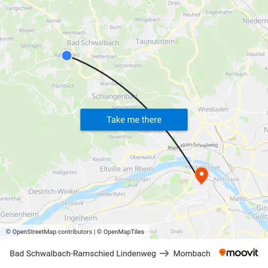 Bad Schwalbach-Ramschied Lindenweg to Mombach map