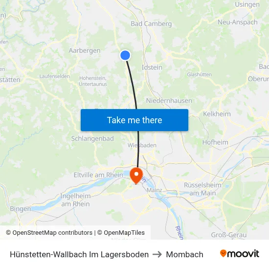 Hünstetten-Wallbach Im Lagersboden to Mombach map