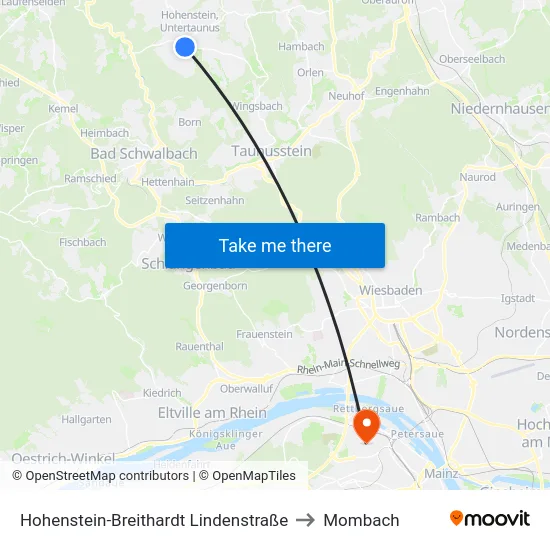 Hohenstein-Breithardt Lindenstraße to Mombach map