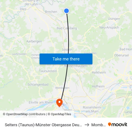 Selters (Taunus)-Münster Obergasse Deutsches Haus to Mombach map