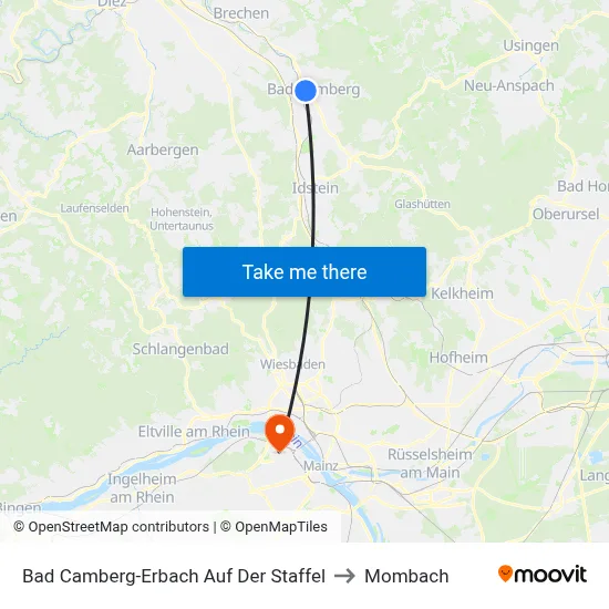 Bad Camberg-Erbach Auf Der Staffel to Mombach map