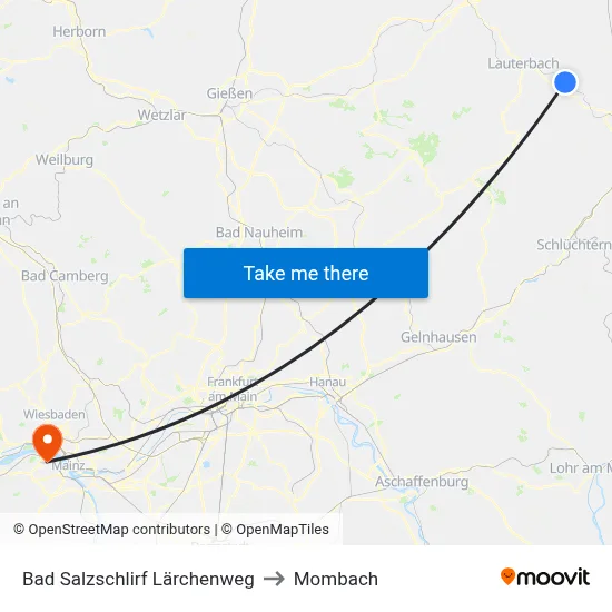 Bad Salzschlirf Lärchenweg to Mombach map