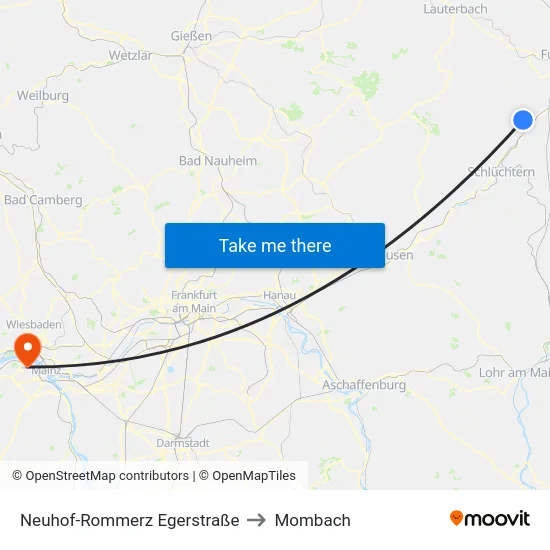 Neuhof-Rommerz Egerstraße to Mombach map