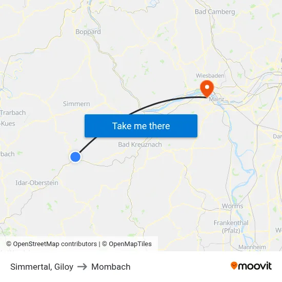 Simmertal, Giloy to Mombach map