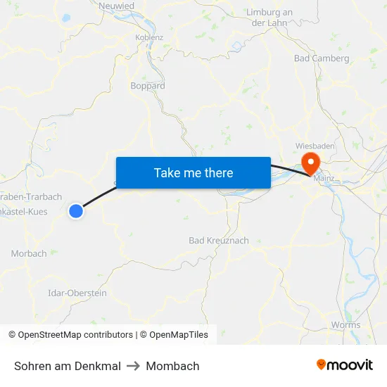 Sohren am Denkmal to Mombach map