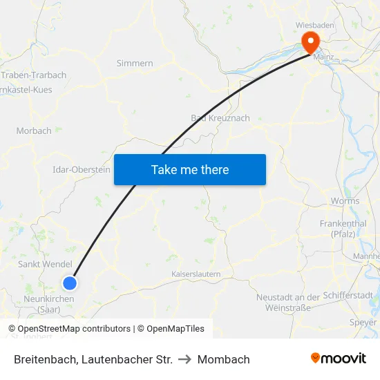 Breitenbach, Lautenbacher Str. to Mombach map