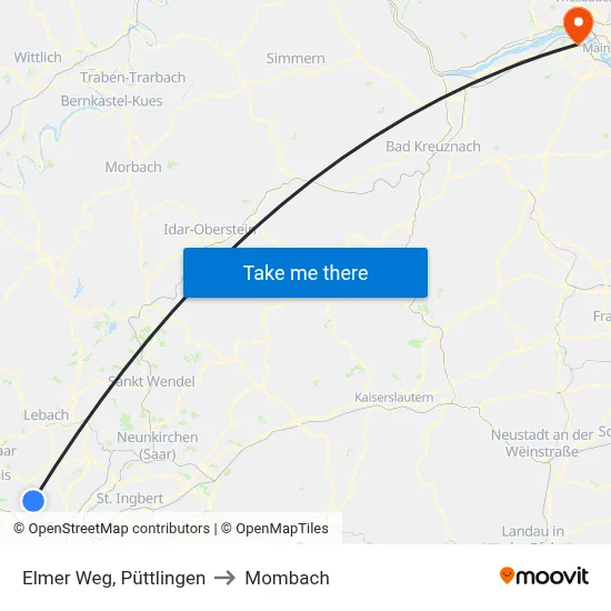 Elmer Weg, Püttlingen to Mombach map