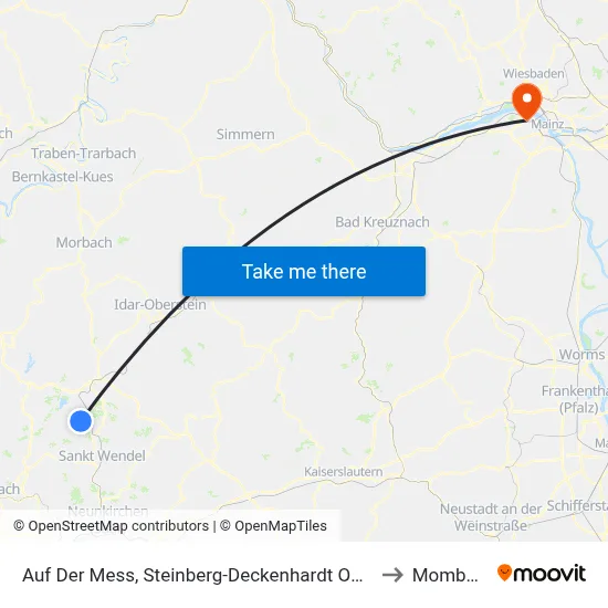 Auf Der Mess, Steinberg-Deckenhardt Oberthal to Mombach map