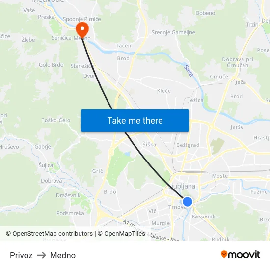 Privoz to Medno map
