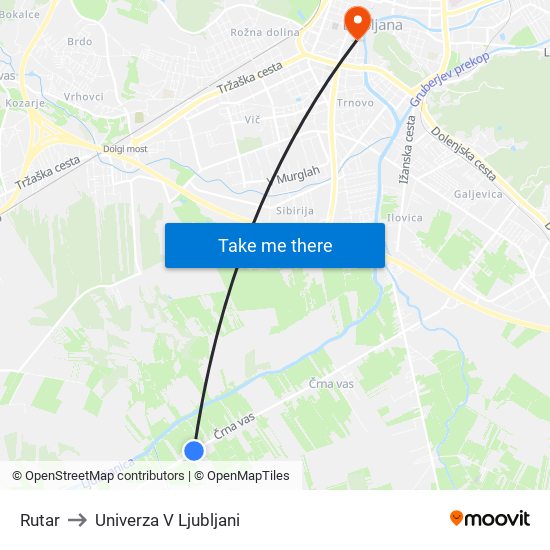 Rutar to Univerza V Ljubljani map