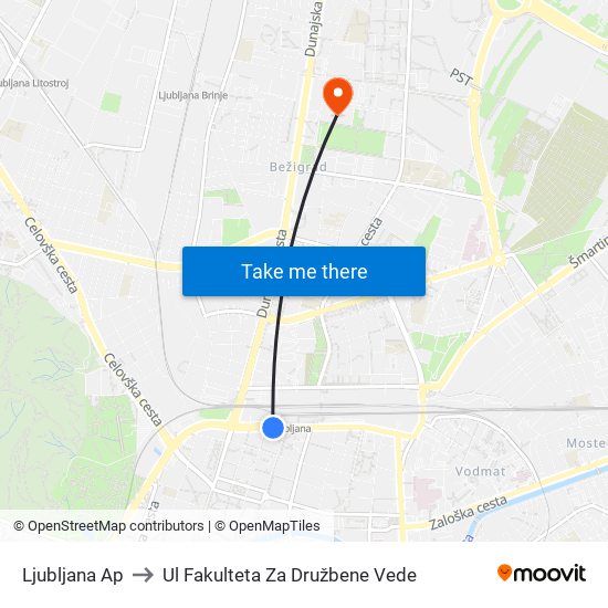 Ljubljana Ap to Ul Fakulteta Za Družbene Vede map