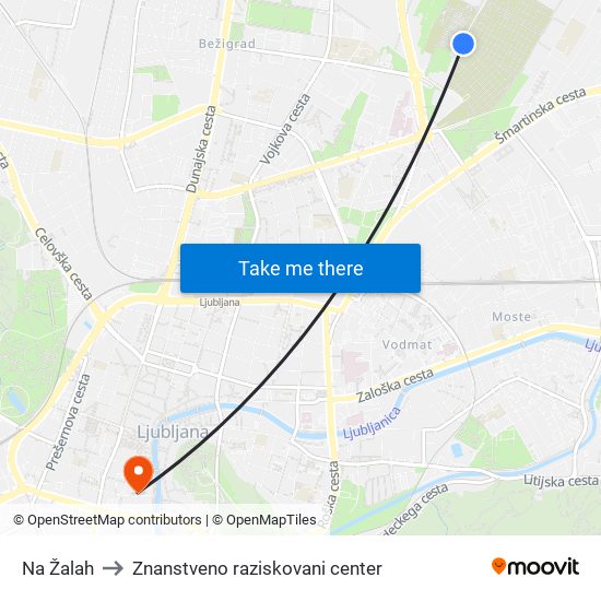 Na Žalah to Znanstveno raziskovani center map