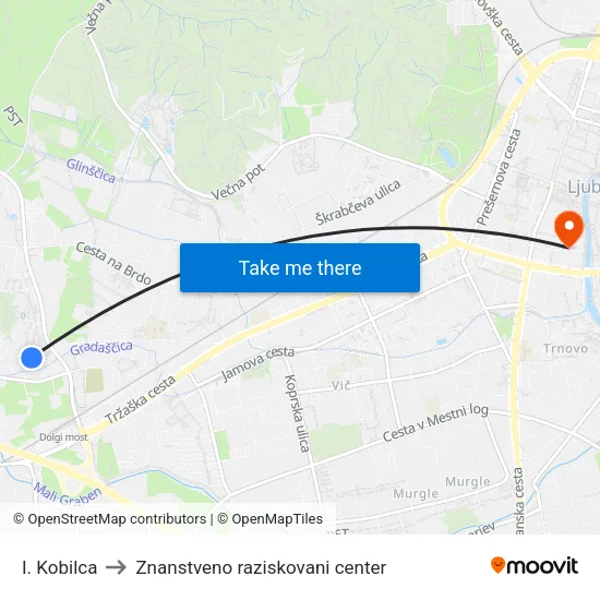 I. Kobilca to Znanstveno raziskovani center map