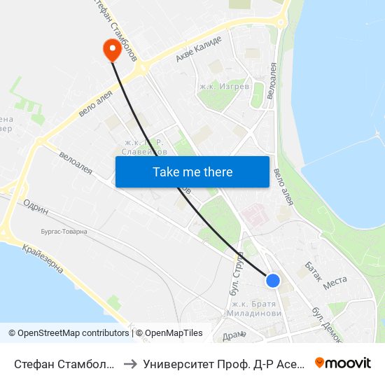 Стефан Стамболов / Stefan Stambolov to Университет Проф. Д-Р Асен Златаров Технически Факултет map