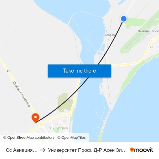Сс Авиация / SS Aviation to Университет Проф. Д-Р Асен Златаров Технически Факултет map