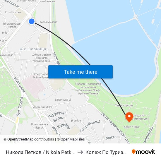 Никола Петков / Nikola Petkov to Колеж По Туризъм map