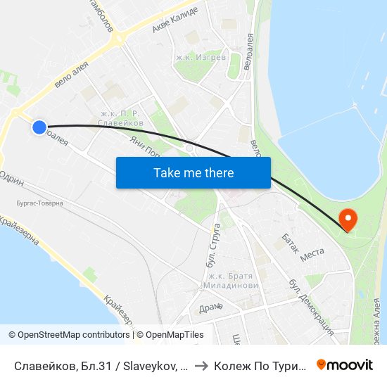 Славейков, Бл.31 / Slaveykov, 31 Bl to Колеж По Туризъм map