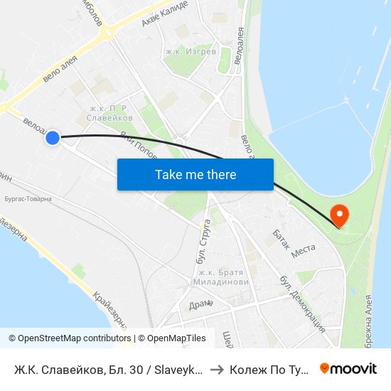 Ж.К. Славейков, Бл. 30 / Slaveykov Qr, Bl. 30 to Колеж По Туризъм map