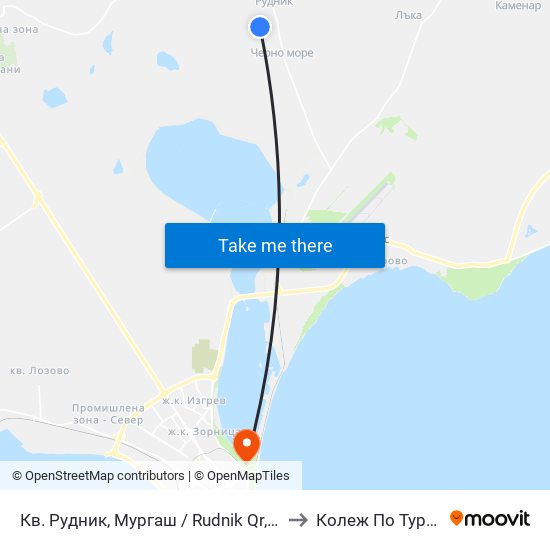 Кв. Рудник, Мургаш / Rudnik Qr, Murgash to Колеж По Туризъм map