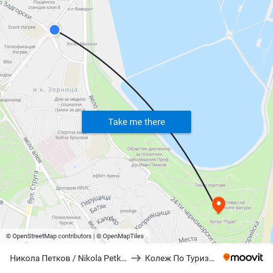 Никола Петков / Nikola Petkov to Колеж По Туризъм map