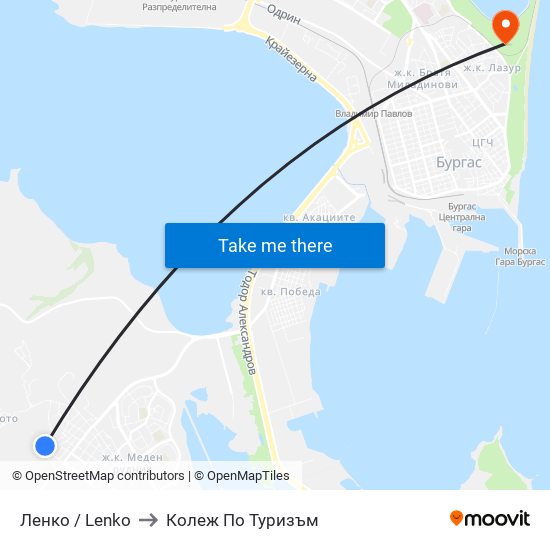 Ленко / Lenko to Колеж По Туризъм map