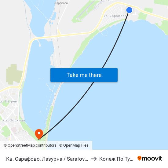 Кв. Сарафово, Лазурна / Sarafovo Qr, Lazurna to Колеж По Туризъм map