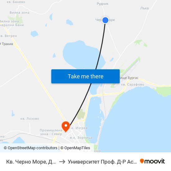 Кв. Черно Море, Дунав / Cherno More Qr, Dunav to Университет Проф. Д-Р Асен Златаров Педагогически Факултет map