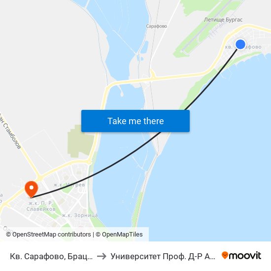 Кв. Сарафово, Брацигово / Sarafovo Qr, Bratsigovo to Университет Проф. Д-Р Асен Златаров Педагогически Факултет map