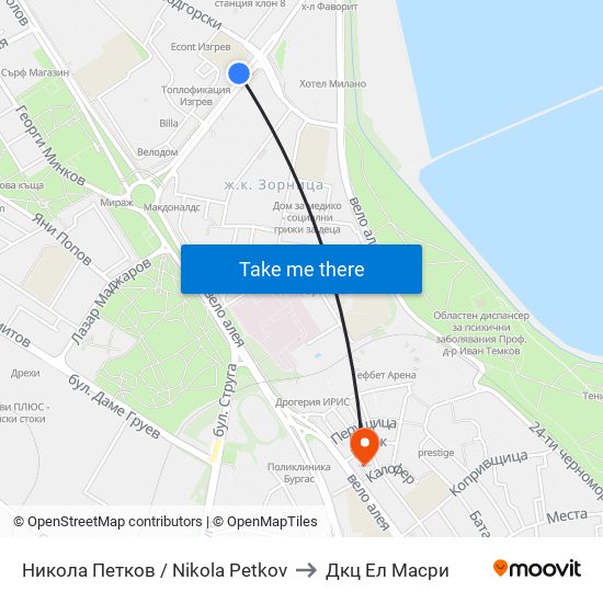 Никола Петков / Nikola Petkov to Дкц Ел Масри map