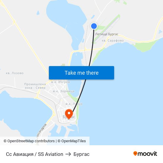 Сс Авиация / SS Aviation to Бургас map