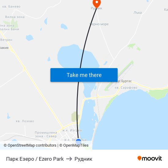 Парк Езеро / Ezero Park to Рудник map