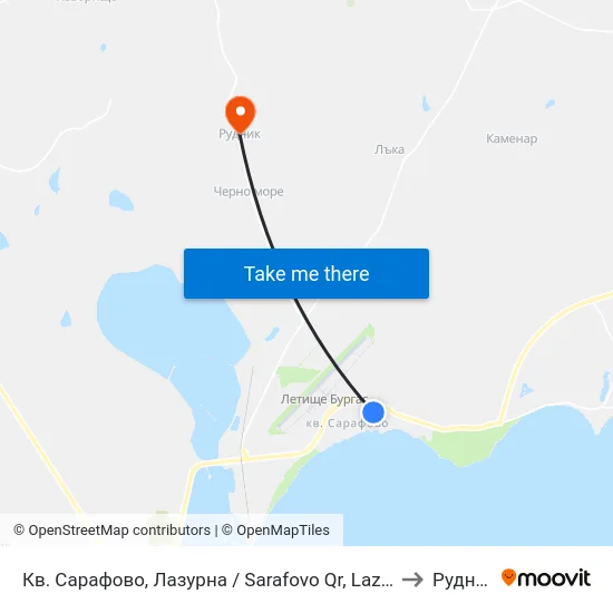 Кв. Сарафово, Лазурна / Sarafovo Qr, Lazurna to Рудник map