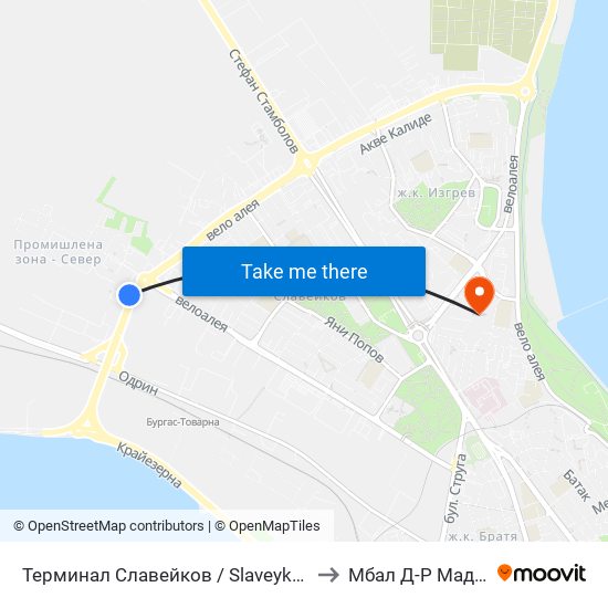 Терминал Славейков / Slaveykov Terminus to Мбал Д-Р Маджуров map