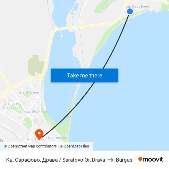 Кв. Сарафово, Драва / Sarafovo Qr, Drava to Burgas map