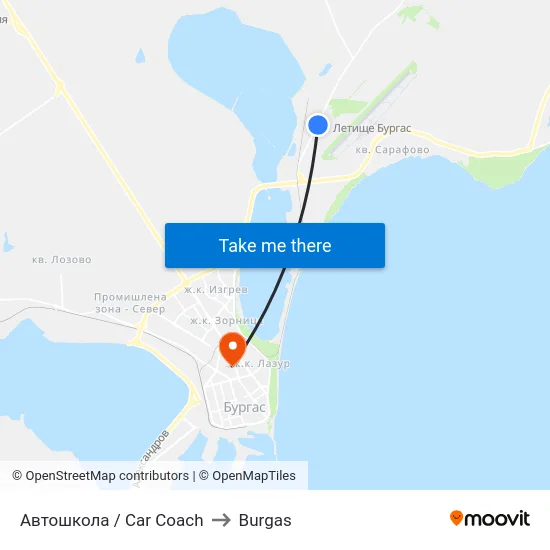 Автошкола / Car Coach to Burgas map