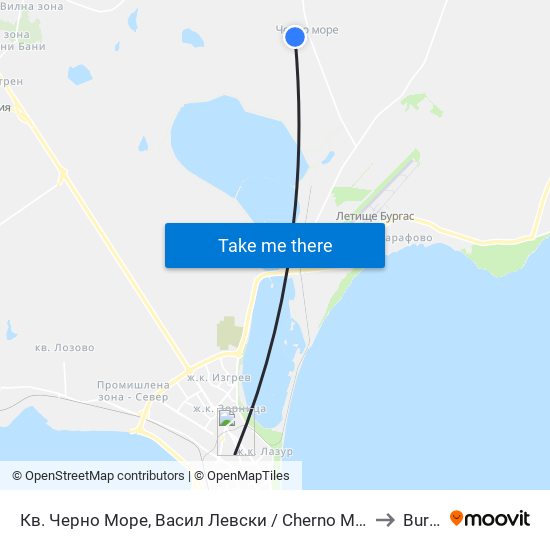 Кв. Черно Море, Васил Левски / Cherno More Qr, Vasil Levski to Burgas map