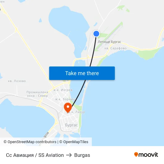 SS Aviation to Burgas map