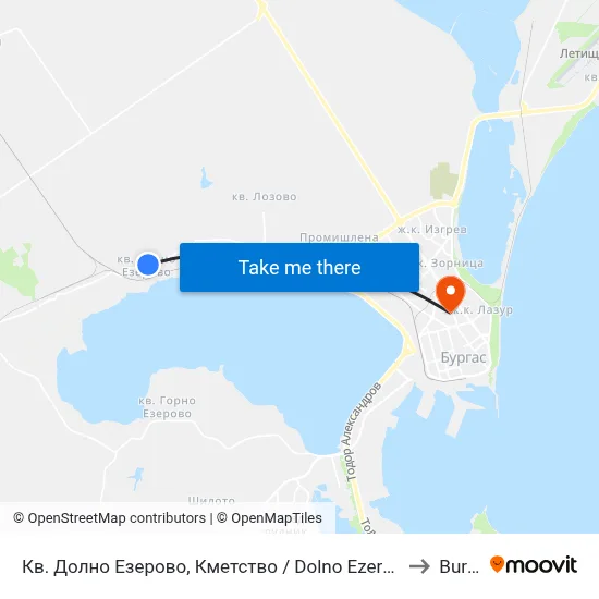 Кв. Долно Езерово, Кметство / Dolno Ezerovo Qr, Municipality to Burgas map