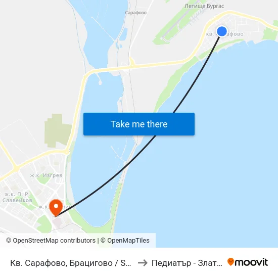 Кв. Сарафово, Брацигово / Sarafovo Qr, Bratsigovo to Педиатър - Златинка Радева map