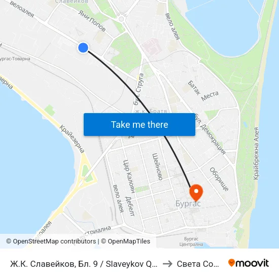 Ж.К. Славейков, Бл. 9 / Slaveykov Qr, Bl. 9 to Света София map