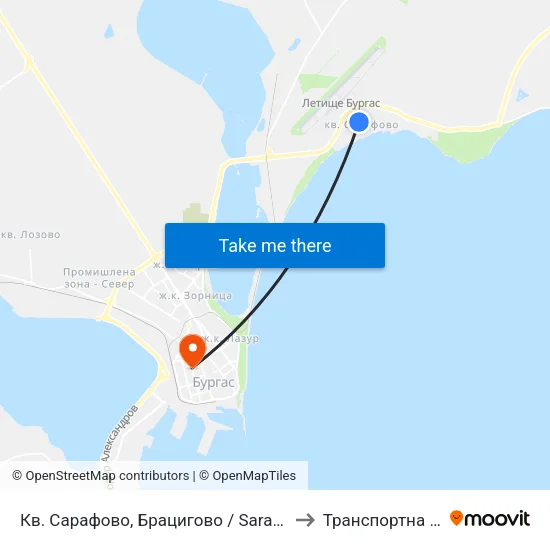 Кв. Сарафово, Брацигово / Sarafovo Qr, Bratsigovo to Транспортна Болница map