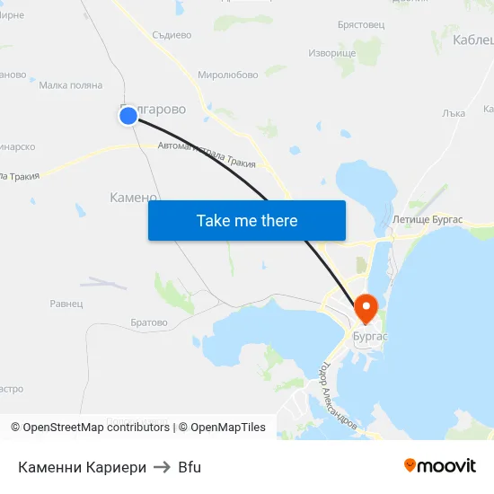 Каменни Кариери to Bfu map