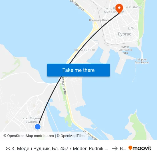 Meden Rudnik Quarter, Block 457 to BFU map