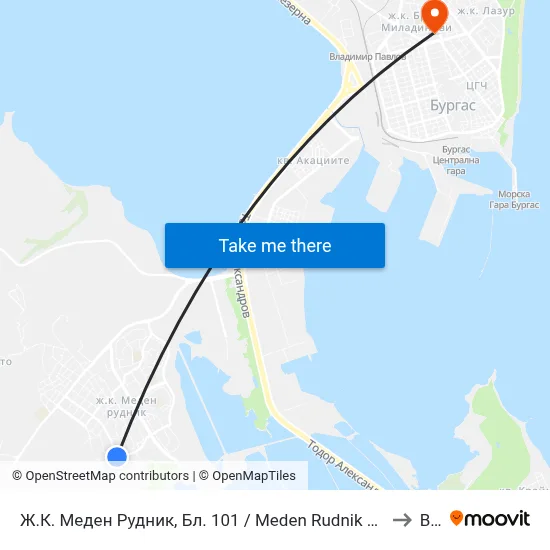Meden Rudnik Quarter, Block 101 to BFU map