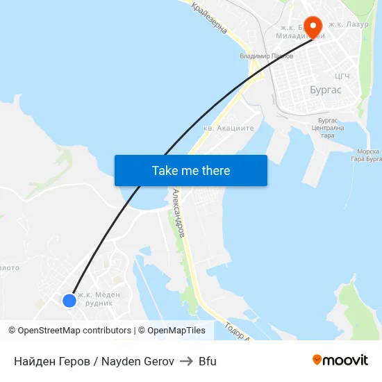 Nayden Gerov to BFU map