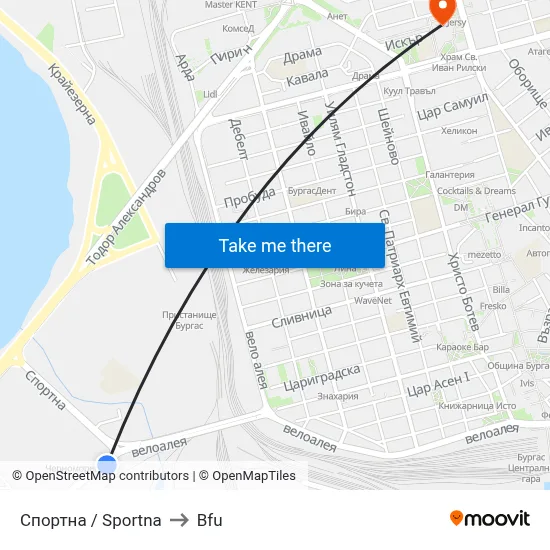 Sportna to BFU map