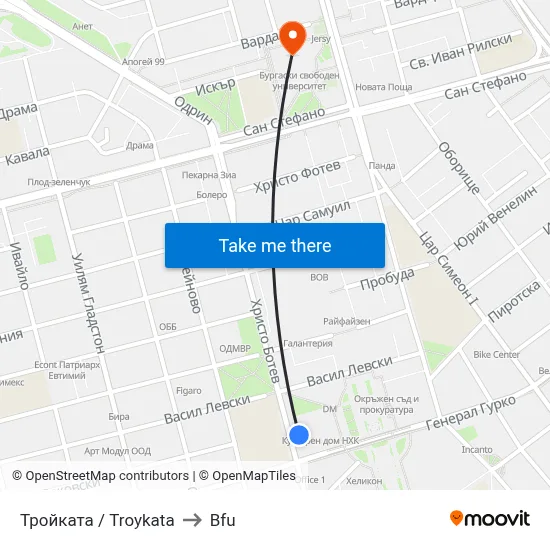Troykata to BFU map