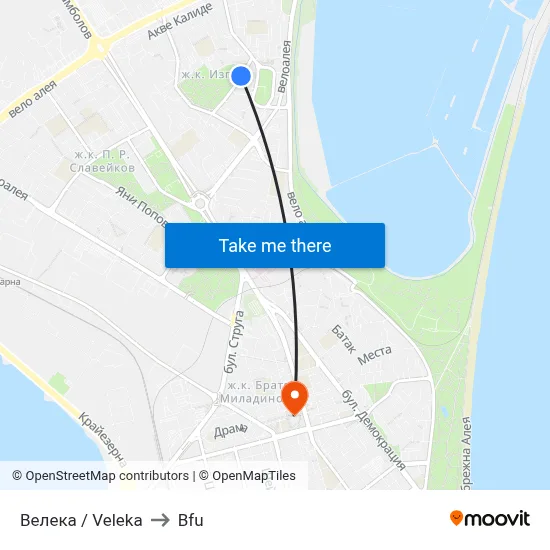 Veleka to BFU map