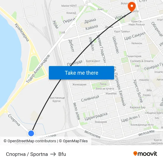 Sportna to BFU map