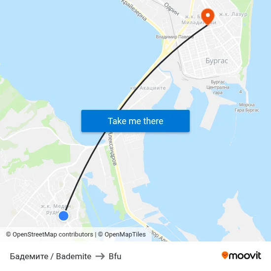 Bademite to BFU map